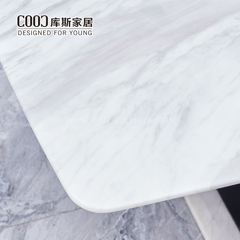 Modern Luxury Living Room Furniture Gold Stainless Steel Metal Base Marble Top Dining Table