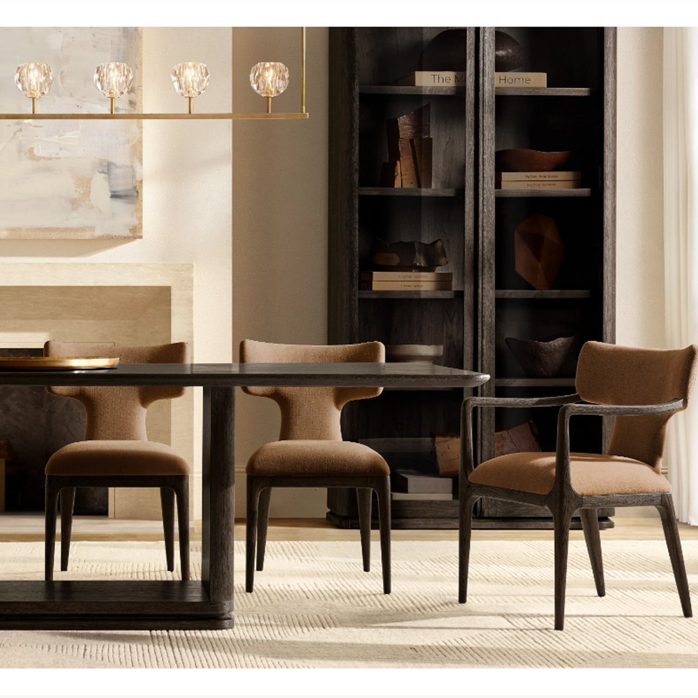 Defaico Contemporary Indoor Furniture Dining Table Oak Wooden American White Oak Veneers for Dining Room