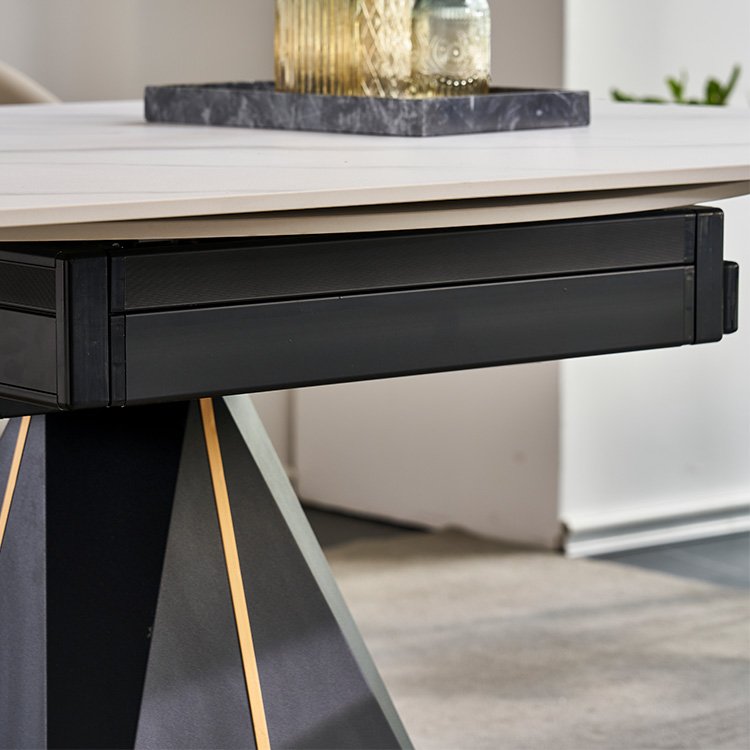 Modern Luxury Nordic Home Restaurant Dining Room Furniture Set Marble Wooden Top Dining Table