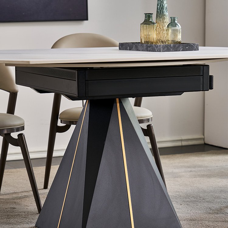 Modern Luxury Nordic Home Restaurant Dining Room Furniture Set Marble Wooden Top Dining Table