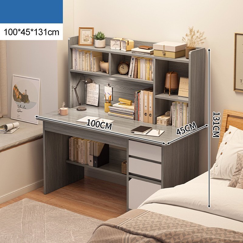 Modern Computer Desk with Hutch, Office Desk Study Table Writing Desk Workstation PC Table for Home Office, Space Saving Design