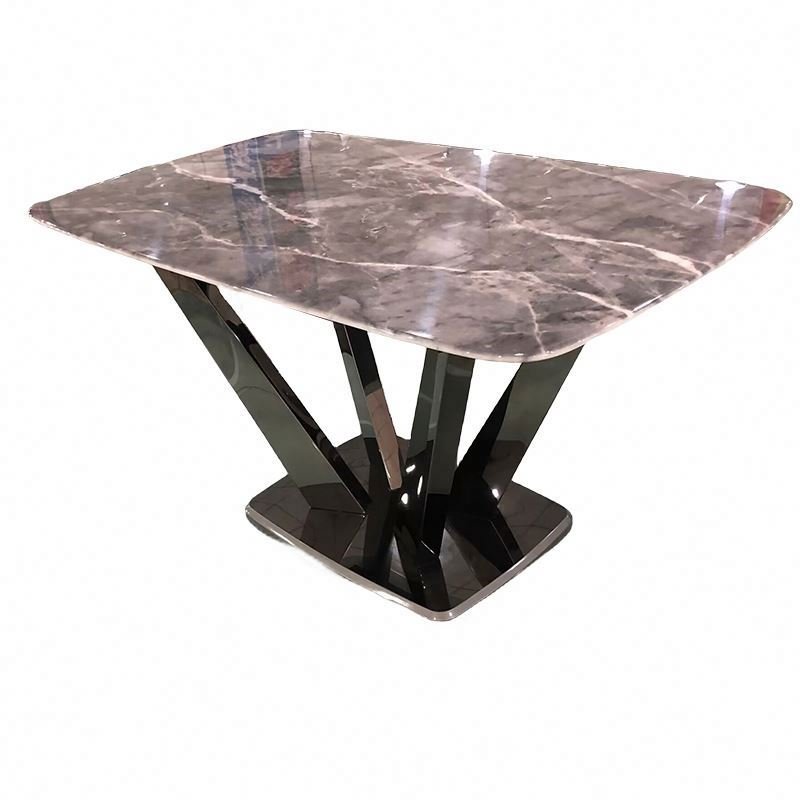 Italian light luxury marble table light luxury modern simple senior sense rectangular household small apartment dining table