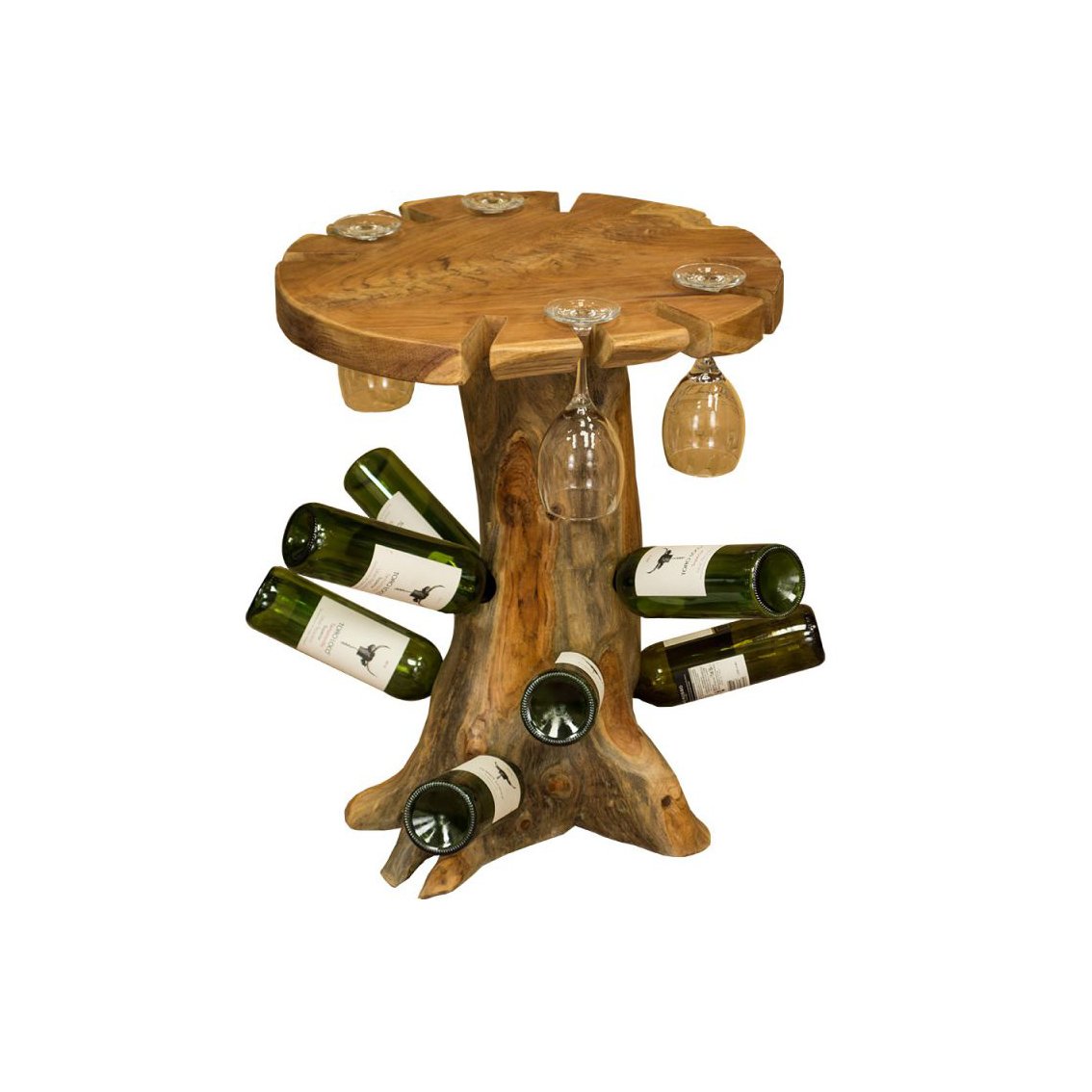 Suar Trembesi Rosewood Teak Root Mahogany Whole Wooden Decorative Exclusive Monkey Pod Bordeaux Wine Bottle Rack Holder