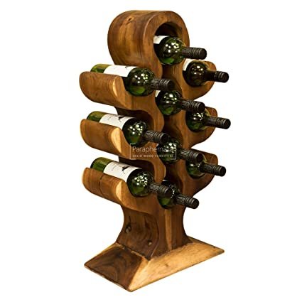 Suar Trembesi Rosewood Teak Root Mahogany Whole Wooden Decorative Exclusive Monkey Pod Bordeaux Wine Bottle Rack Holder