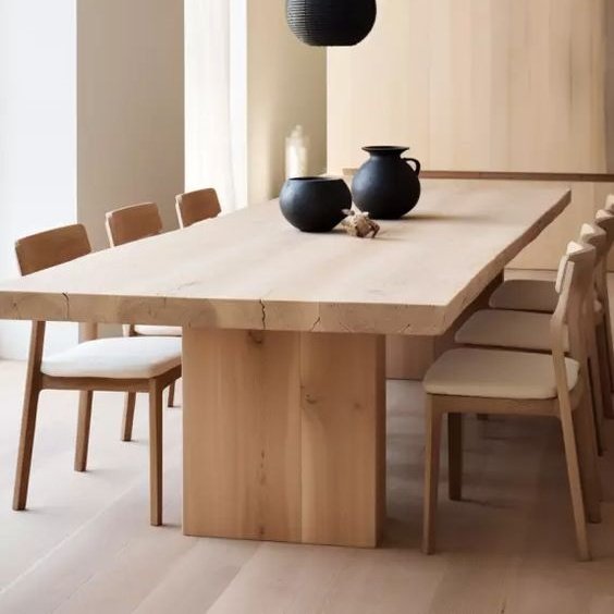 Moredesign Unique Design Natural Shape Table Top Oak Walnut Solid Wood Live Edge Wood Slab Dining Table