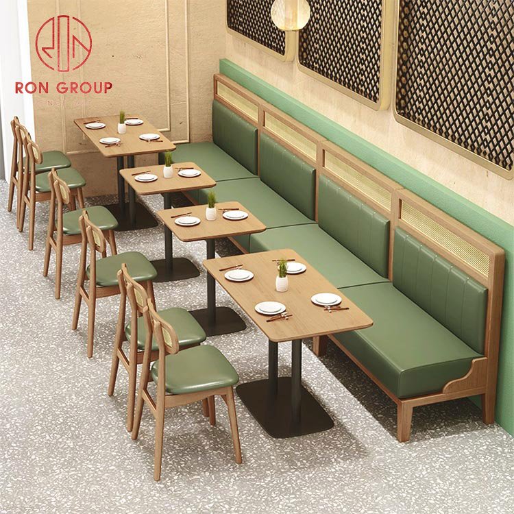 Wholesale modern simple high quality commercial coffee dining black Iron frame base wood top restaurant table