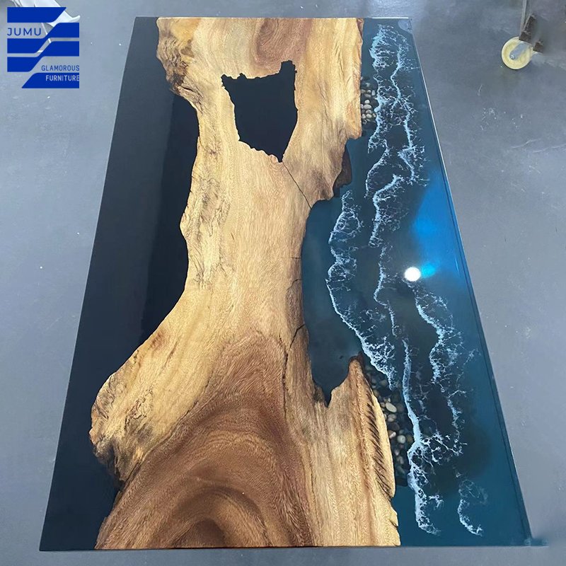 Glamorous Furniture Wholesale Customizable Nordic Style Dining Table Set Luxury epoxy resin wood Dining Table