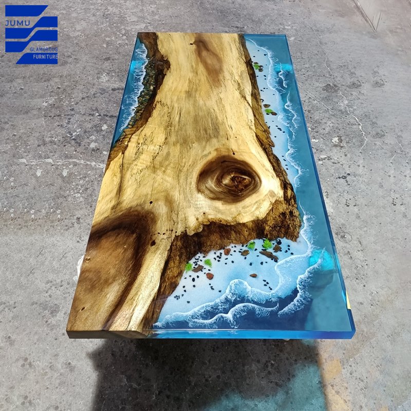 Glamorous Furniture Wholesale Customizable Nordic Style Dining Table Set Luxury epoxy resin wood Dining Table