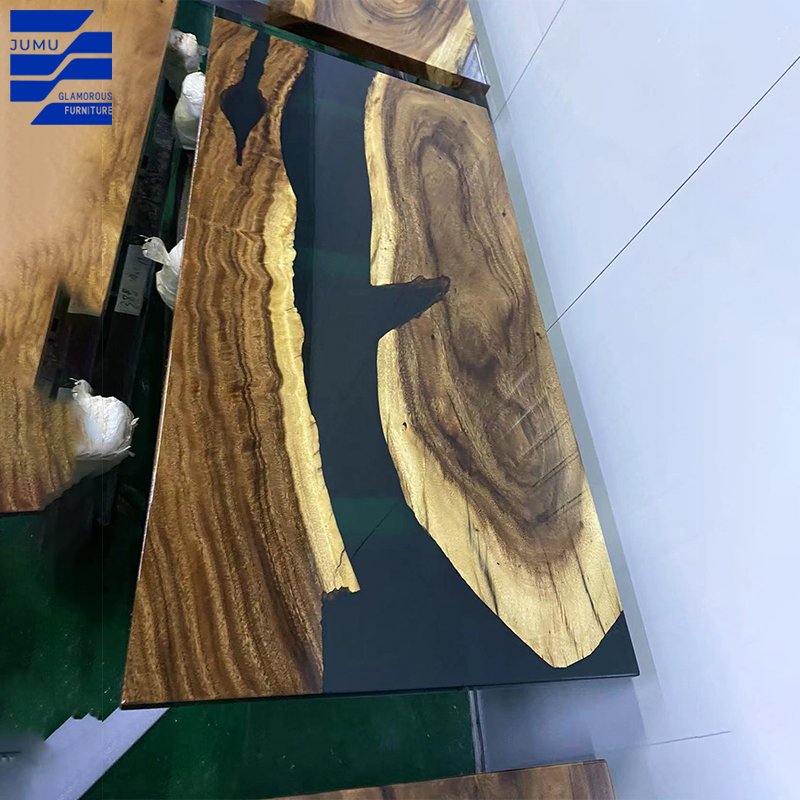 Glamorous Furniture Wholesale Customizable Nordic Style Dining Table Set Luxury epoxy resin wood Dining Table