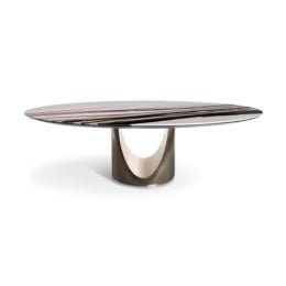 MR Modern Long Oval Dining Table Home Restaurant Hotel Villa Stainless Steel Design Marble Metal Dining Room set for Apartment