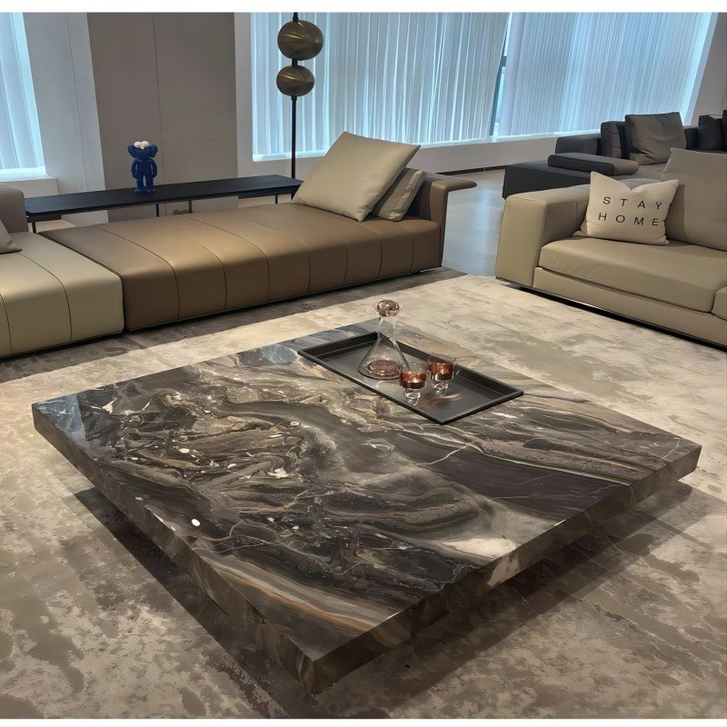 Natural marble coffee table Italian original design home villa modern simple rectangular natural luxury marble coffee table