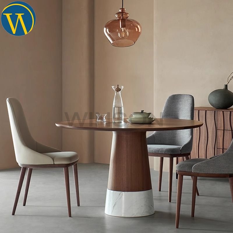 Luxury high-grade villa artificial stone solid wood countertop table dining room furniture modern 8 10 seat dining tables
