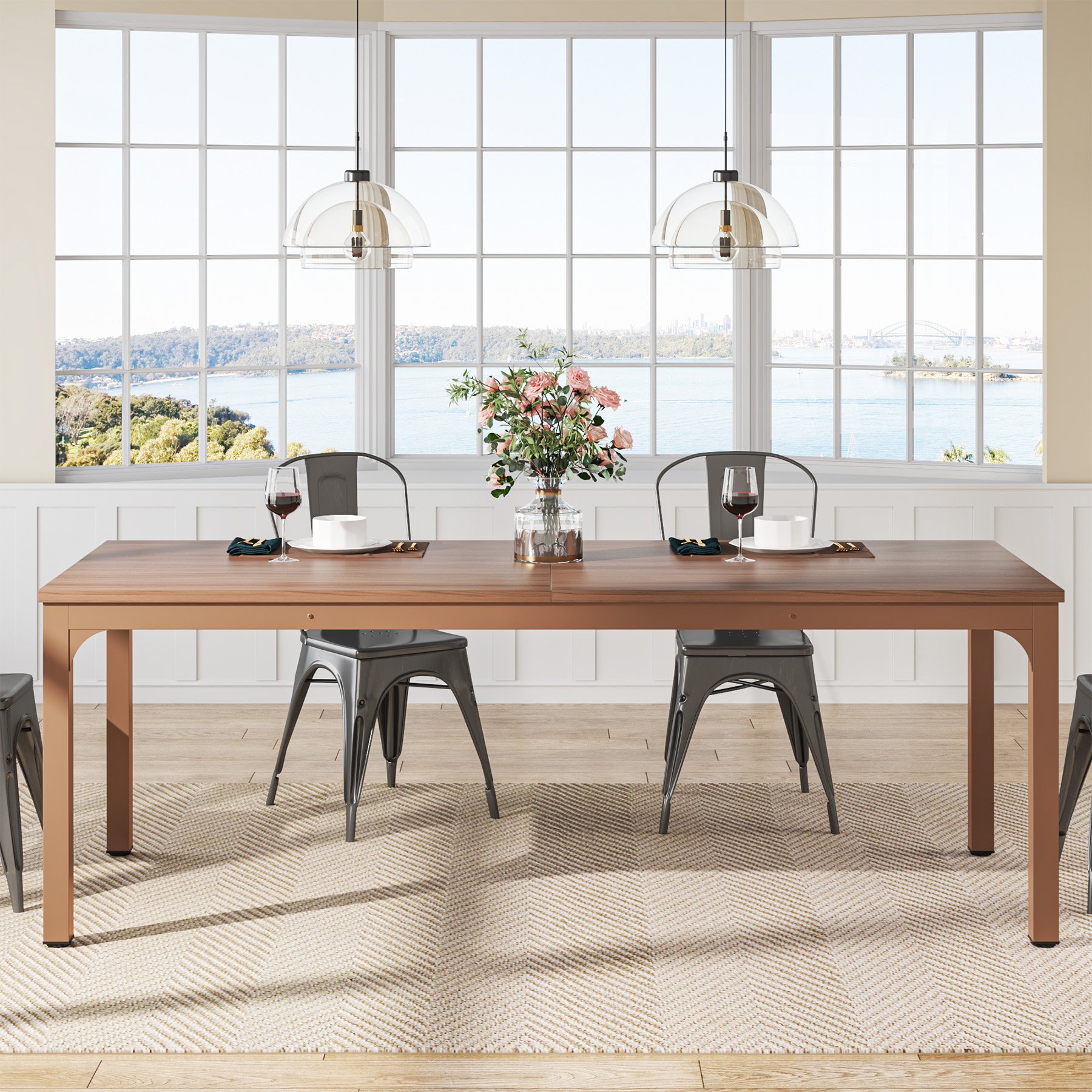 Tribesigns Dining Table for 6-8 Person 78 inch Large Long Rectangular Kitchen Dining Table for Dining Room(Only Table)