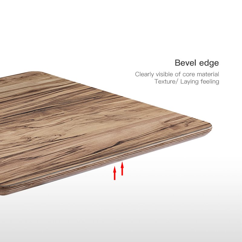 HPL Laminated restaurant table top with metal leg coffee shop dining table for sale