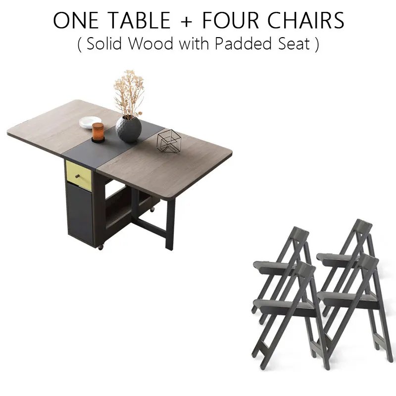 Luxury Postmodern Rock Kitchen Table Simple Multifunctional Folding Dining Chair Set Modern Office Workstation Furniture
