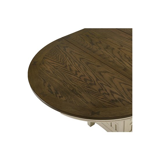 Solid Wood Extendable Wooden round Dining Table for 4-6 Seats Expandable Home Furniture with Solid Wood Construction