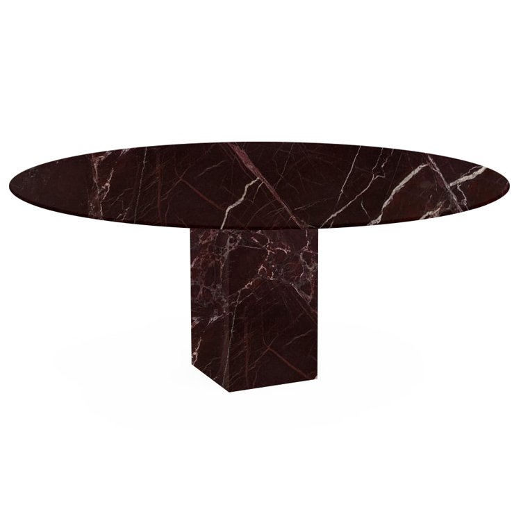 Luxury natural stone purple red oval long marble dining table with rosso levanto marble