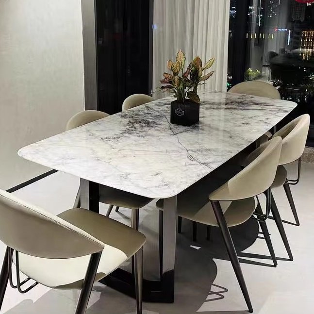 Luxury Classic Artificial Stone Dining Room Table Furniture Modern Restaurant Kitchen Dining Tables