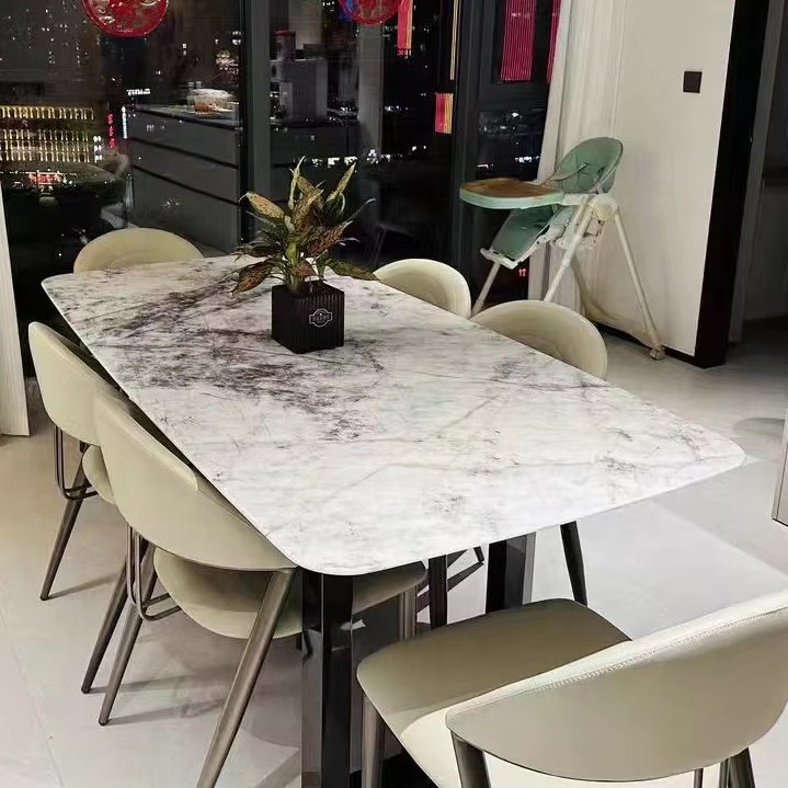 Luxury Classic Artificial Stone Dining Room Table Furniture Modern Restaurant Kitchen Dining Tables