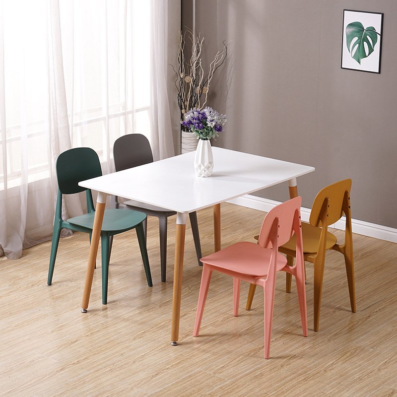 General use industrial conference table square cafe table and chairs set Nordic MDF dining table