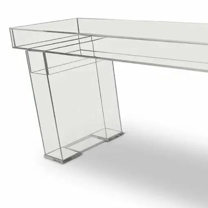 Factory made Custom clear ghost wedding furniture bride and groom acrylic dining table for event table
