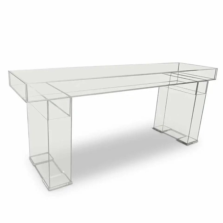 Factory made Custom clear ghost wedding furniture bride and groom acrylic dining table for event table