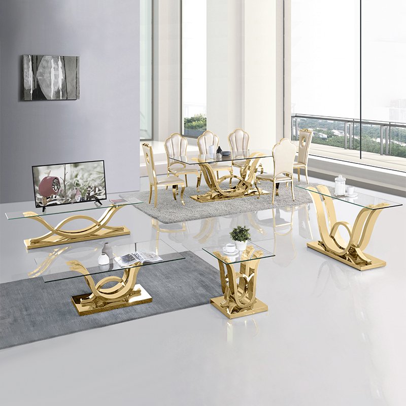 Light luxury marble dining table and chair combination rectangular small apartment home dining table set