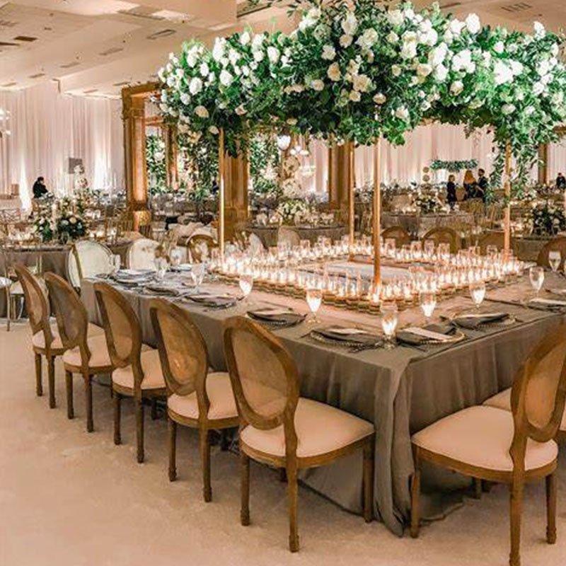Hotel Nordic Modern Rectangular Popular Design Hotel Wooden luxury Weddings Dining Tables Set Dining Room Table and Chair