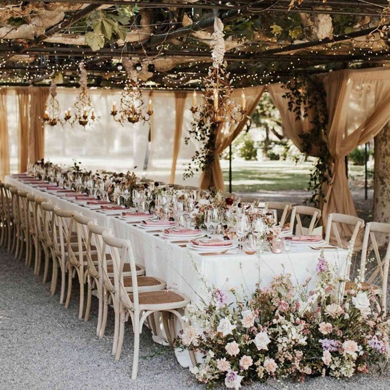 Hotel Nordic Modern Rectangular Popular Design Hotel Wooden luxury Weddings Dining Tables Set Dining Room Table and Chair