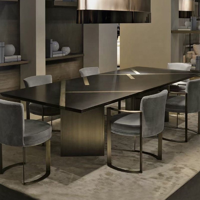 Chinese factory Direct selling light luxury italian furniture artificial marble tabletop dining room sets dining room sets