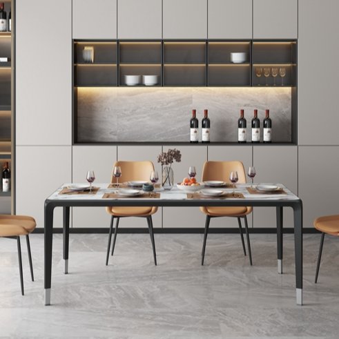 Modern Hotel use Italian Dining Table metal table frame for office furniture