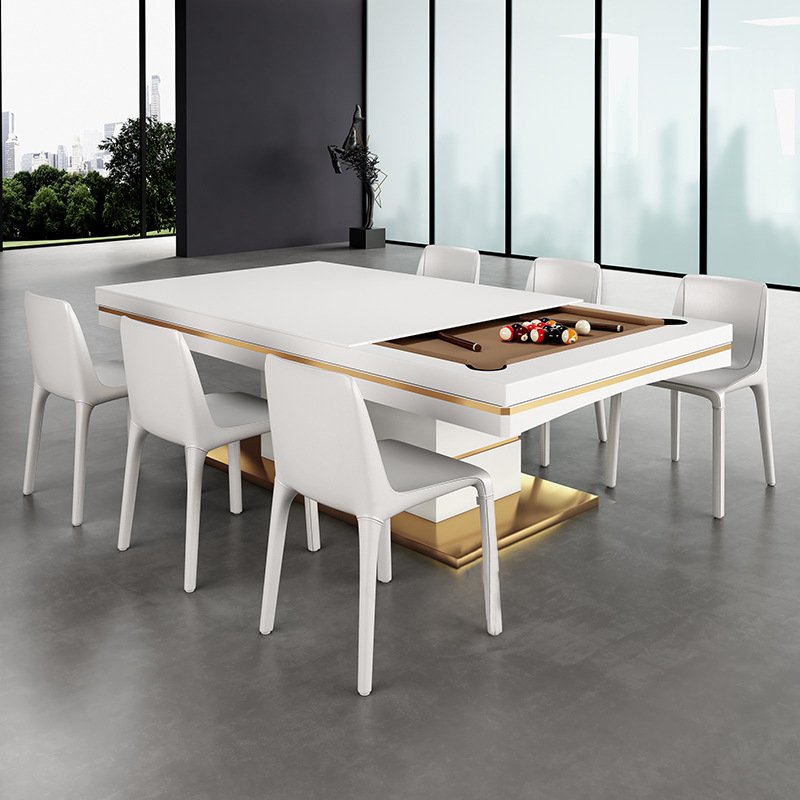 Luxury Dining Room Set With White Mirrored Wedding Table Gold Decor Restaurant Table For Home Hotel Snooker & Billiard Tables