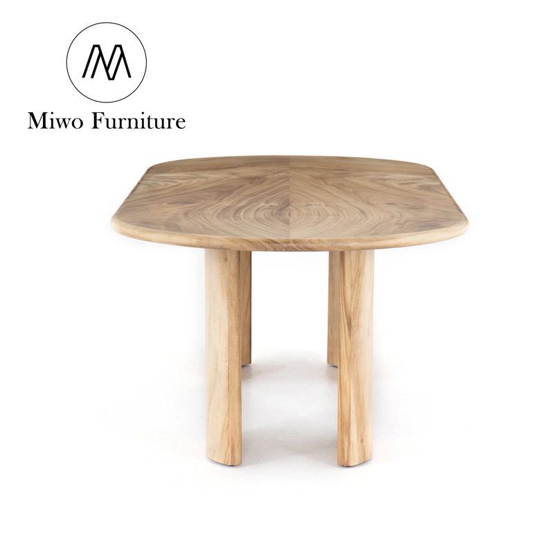Modern restaurant Large Vintage Beige Travertine Freestanding solid wood Dining Table With Lunas Oval Table and chair set