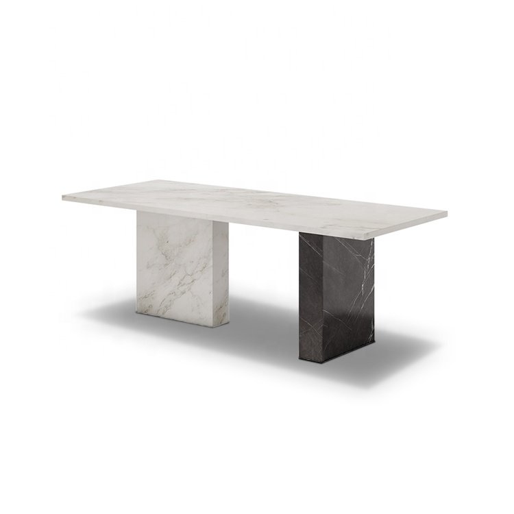 Minimalist Designs Natural Stone Dinning Table 8 Seater Dining Table Set Modern Marble