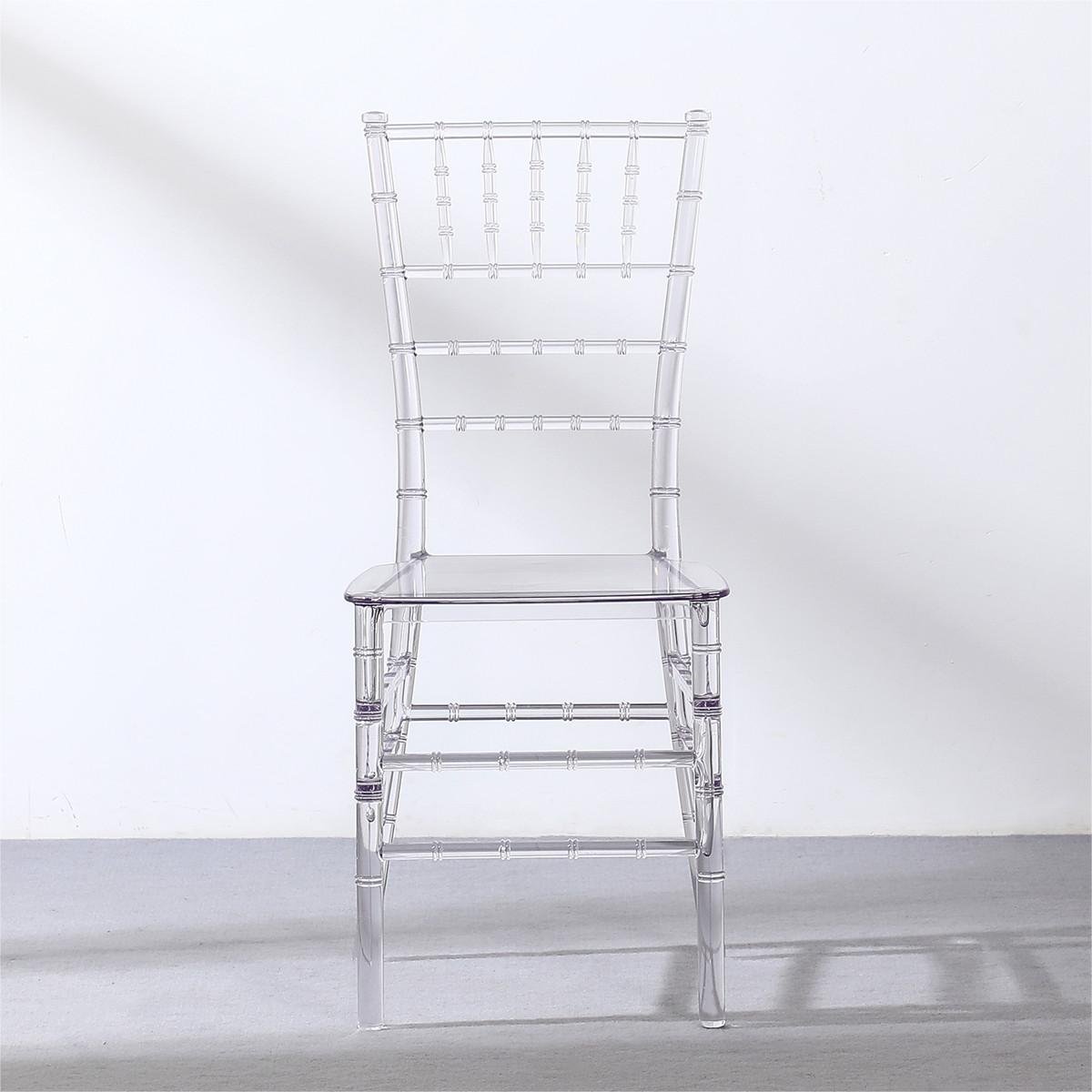 Wholesale Rental Transparent Crystal Hotel Banquet Napoleon Plastic Acrylic Tiffany Wedding Clear Chiavari Chair for Events