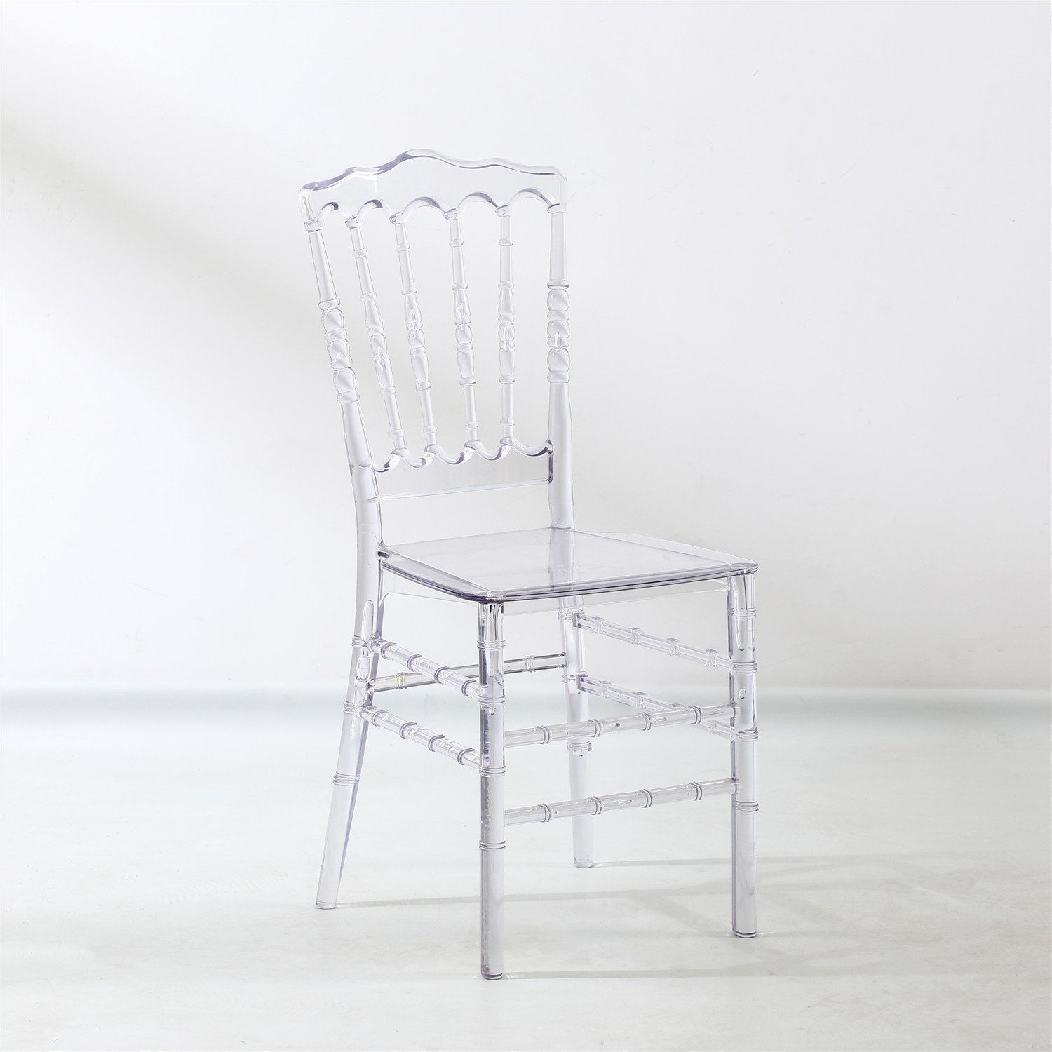 Wholesale Rental Transparent Crystal Hotel Banquet Napoleon Plastic Acrylic Tiffany Wedding Clear Chiavari Chair for Events