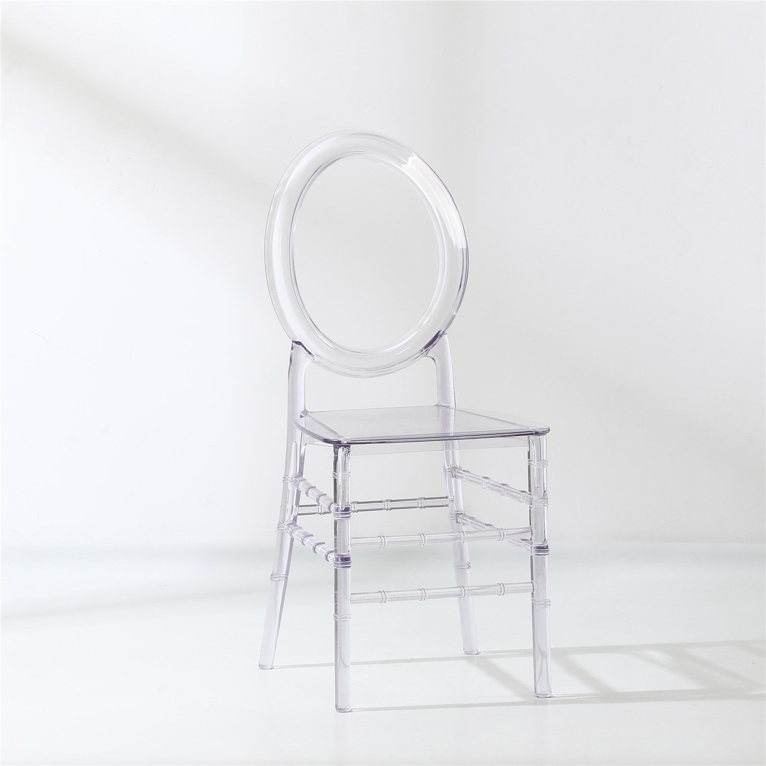 Wholesale Rental Transparent Crystal Hotel Banquet Napoleon Plastic Acrylic Tiffany Wedding Clear Chiavari Chair for Events