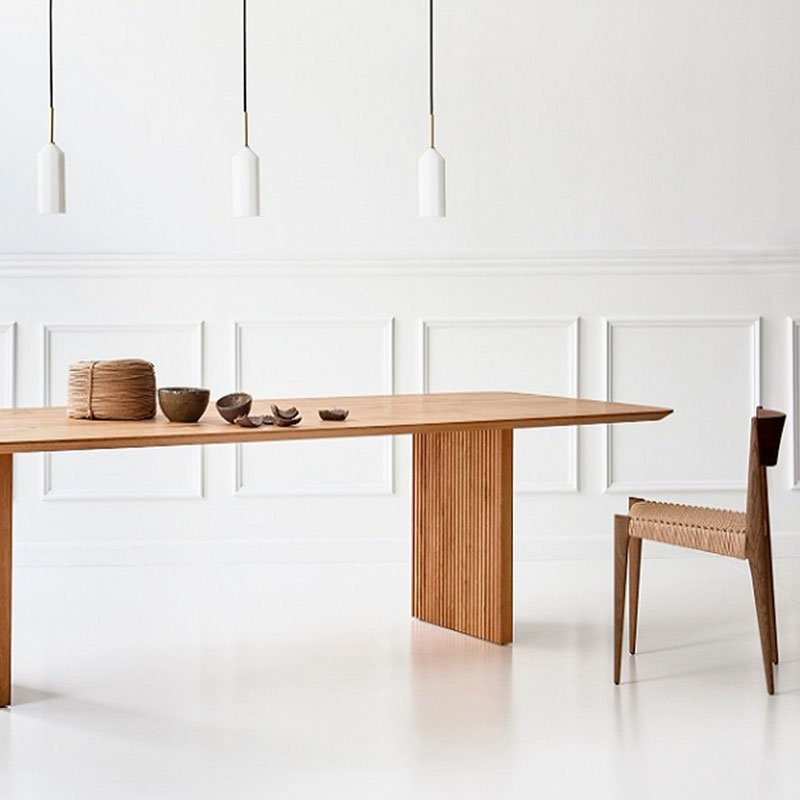 Nordic Simple Log Table Designer Medieval Light Luxury Solid Wood Dining Table Home Dining Table