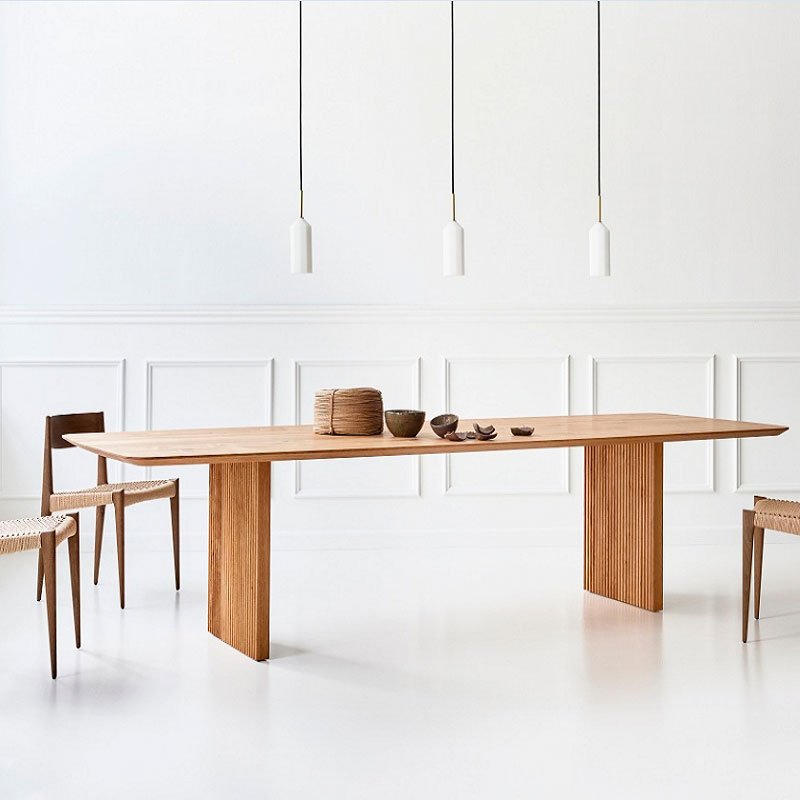 Nordic Simple Log Table Designer Medieval Light Luxury Solid Wood Dining Table Home Dining Table