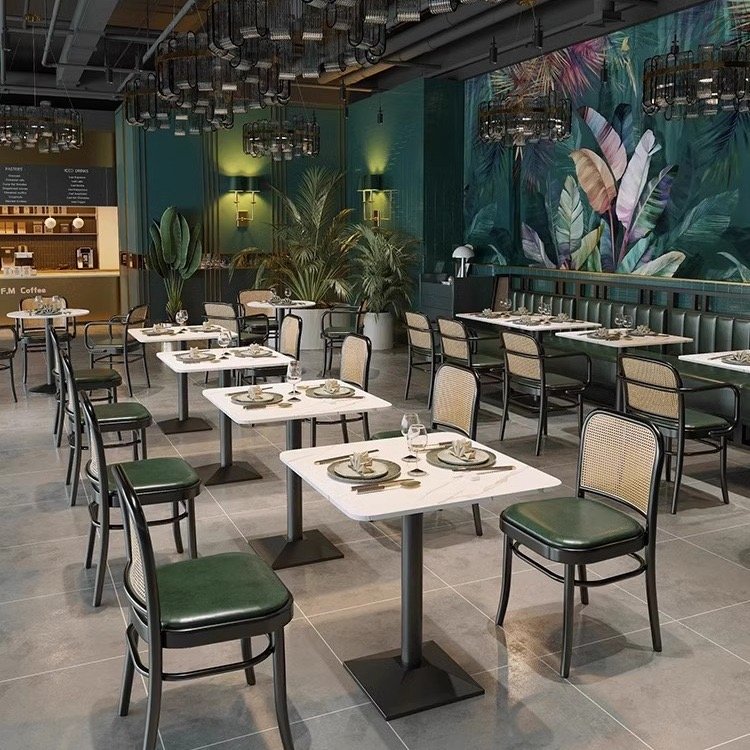 Wholesale restaurant furniture booth Fast Food Restaurant Tables Cheap Dining Room Sets Used restaurant chairs and tables set