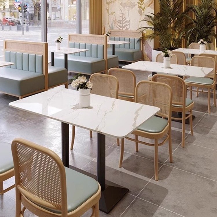 Wholesale restaurant furniture booth Fast Food Restaurant Tables Cheap Dining Room Sets Used restaurant chairs and tables set