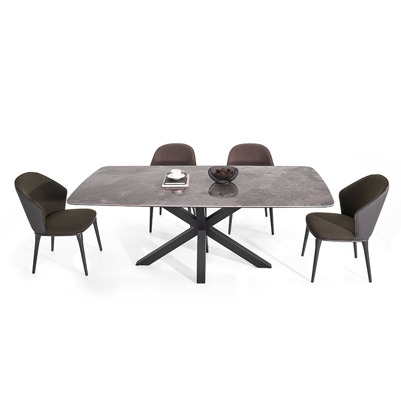 Home4you Coffee HEAVEN Fixed Anti-collision Corner Sintered Stone Table Top Dining Table