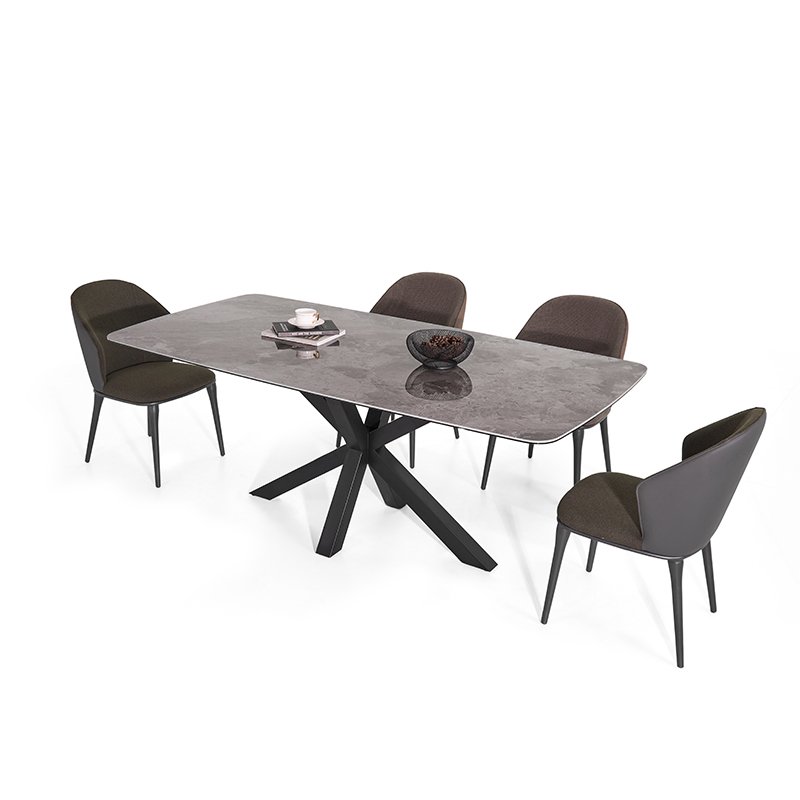 Home4you Coffee HEAVEN Fixed Anti-collision Corner Sintered Stone Table Top Dining Table
