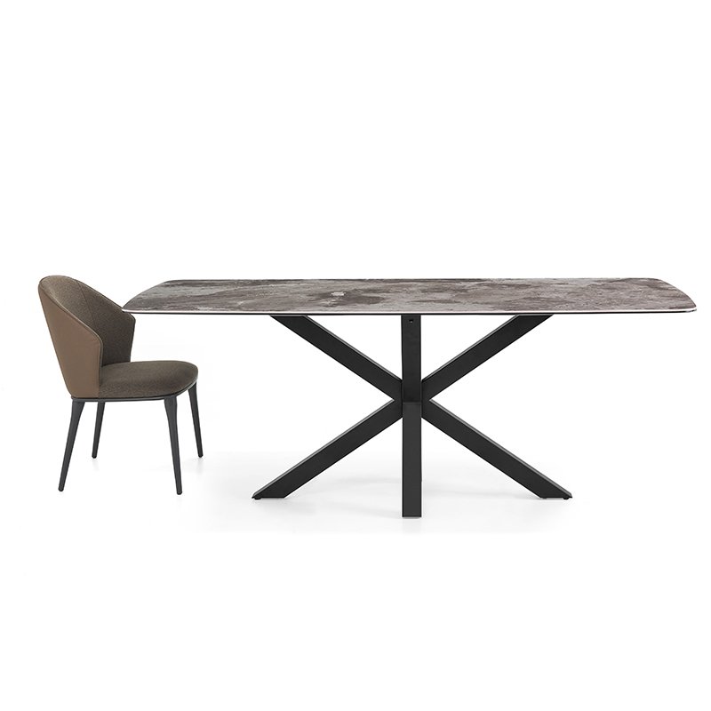 Home4you Coffee HEAVEN Fixed Anti-collision Corner Sintered Stone Table Top Dining Table