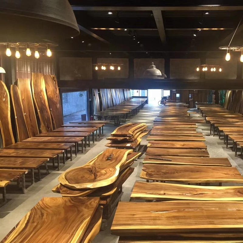hot sale south america walnut large rustic wood restaurant dining table