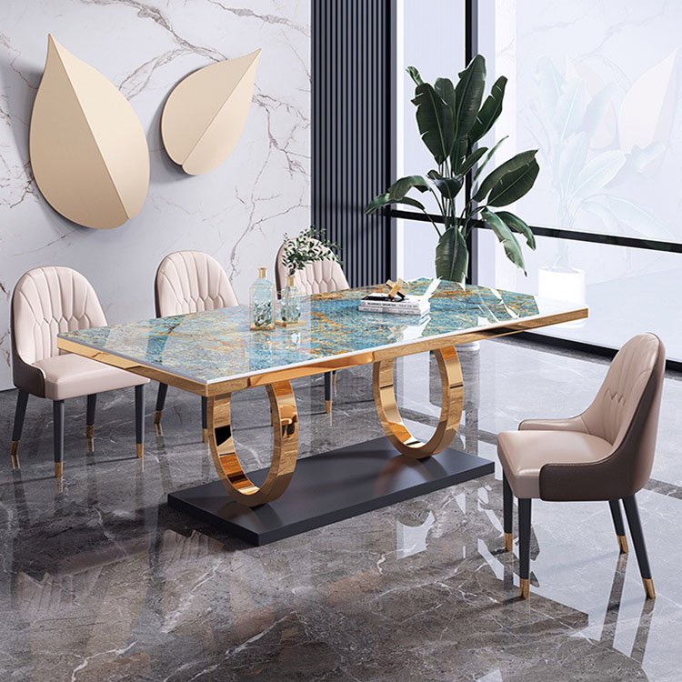 metal granite dining table chairs set for 6