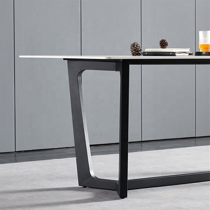 Hot sintered stone dining table set restaurant 8 chairs dining room furniture