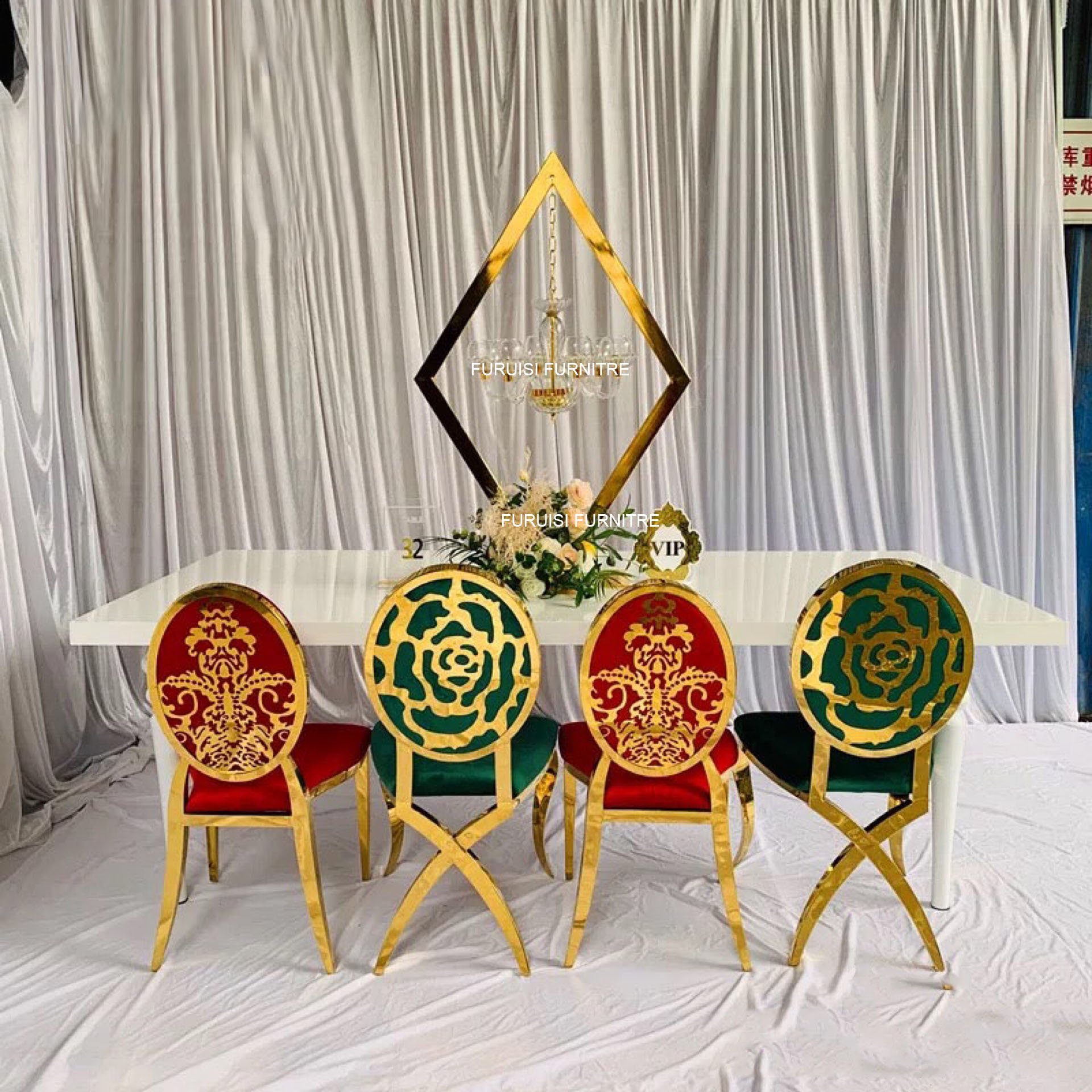 Wholesale Wood Wedding Dining Table Hotel Wedding Banquet Furniture Rectangular Luxury White Table