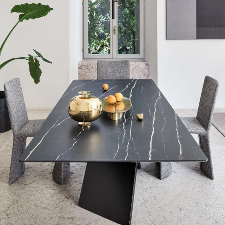 modern designs space saving luxury expanding dining table set