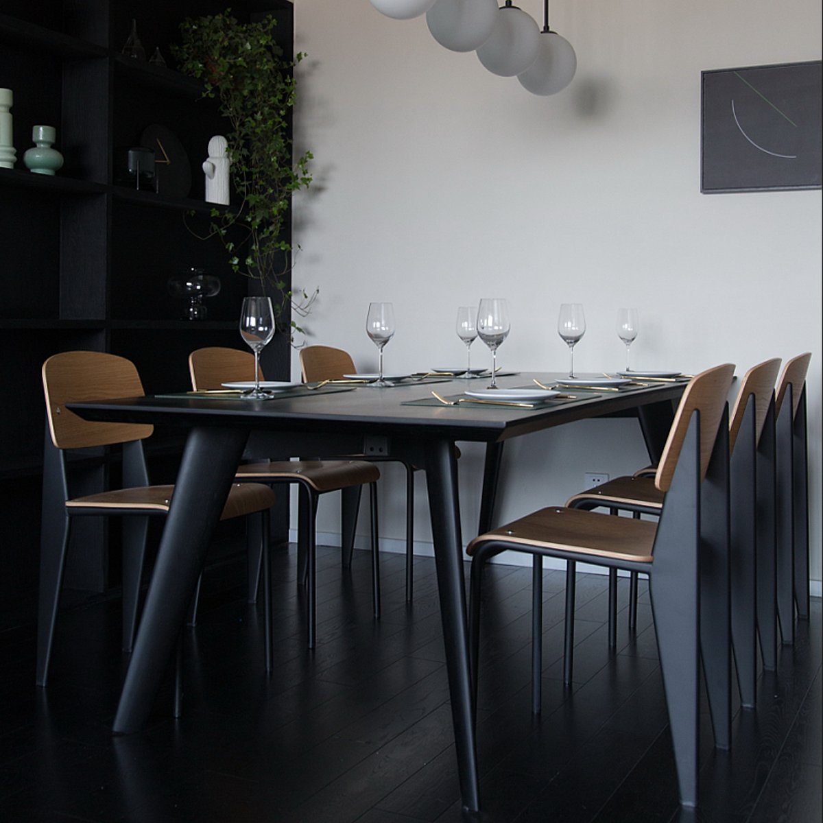 FUWOS Nordic solid wood ash rectangular 6-8 person natural marble long dining table simple modern office conference table